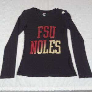 NWT FSU FLORIDA STATE UNIVERSITY BLACK LONG SLEEVE SMALL WOMENS T-SHIRT L485